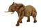 Faux Carved Wood Look Trunk Up Walking Elephant Statue